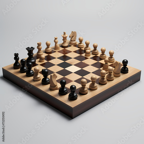 A minimalistic chessboard with pieces.