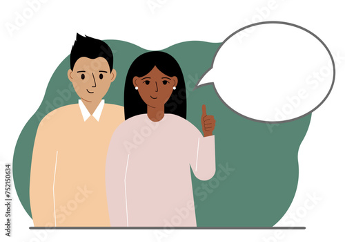A man and woman couple dream and plan. Next to the couple is a large thought bubble.