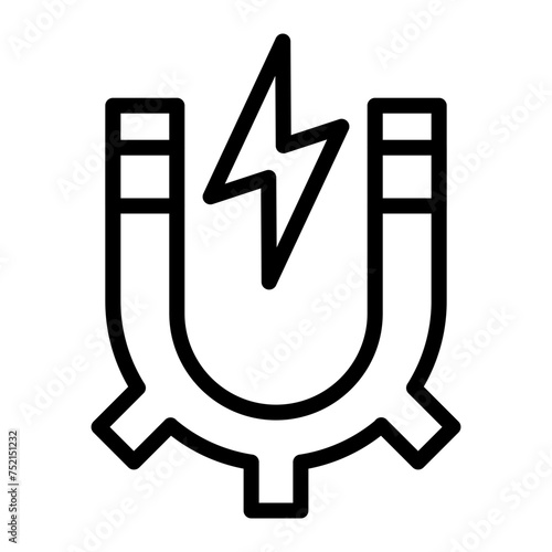 Magnet Vector Line Icon