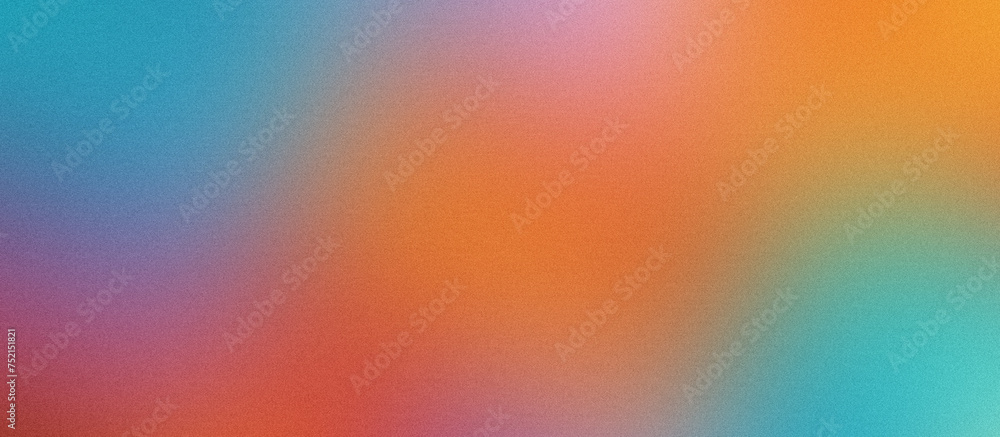 Teal, purple and orange grainy gradient background, blurred color noise texture, banner design