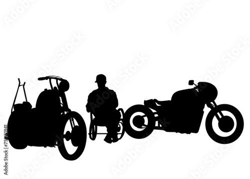 Old motor bike on white background