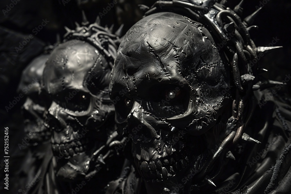 Dark skull wallpaper, exuding a haunting and ominous atmosphere with macabre undertones. Dark skull wallpaper, exuding a haunting and ominous atmosphere with macabre undertones.