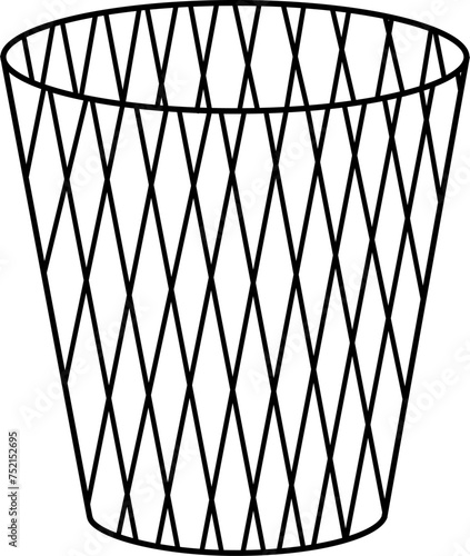 Vector trash bin on isolated white background