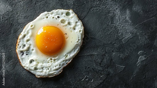 Minimalist breakfast fried egg isolated with minimalist blank copy space.