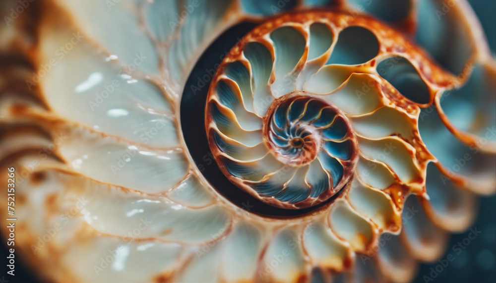 Obraz premium close up nautilus shell pattern