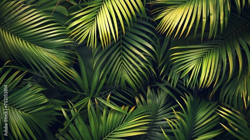 Palm leaves  greenery background