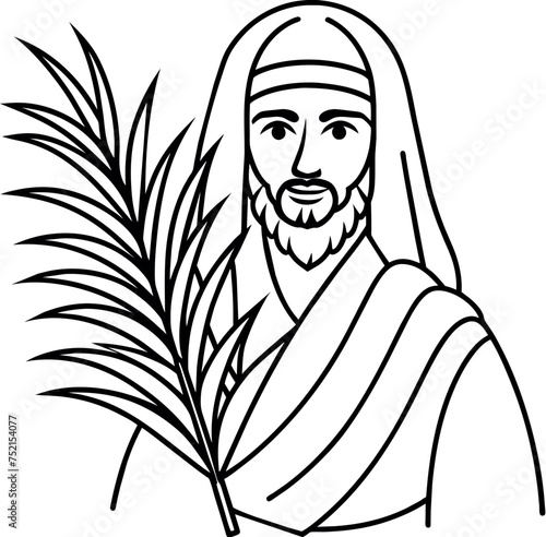 Jesus Palmsonntag - Ausmalbild für Kinder zu Ostern