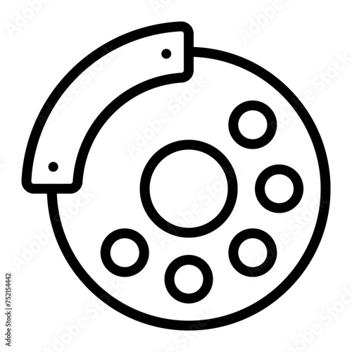 Brake Disk Vector Line Icon