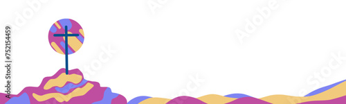 happy easter celebration illustration Drawn in bright colors white background jesus.