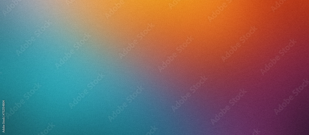 Teal, purple and orange grainy gradient background, blurred color noise texture, banner design