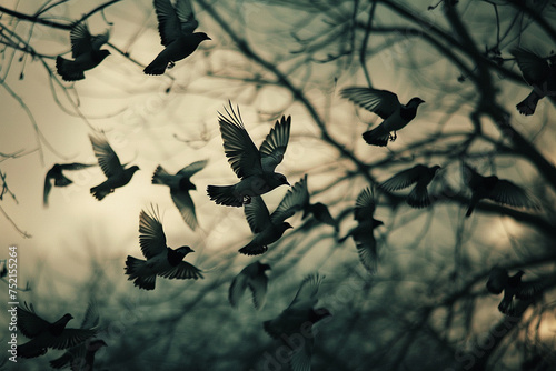 Pájaros volando