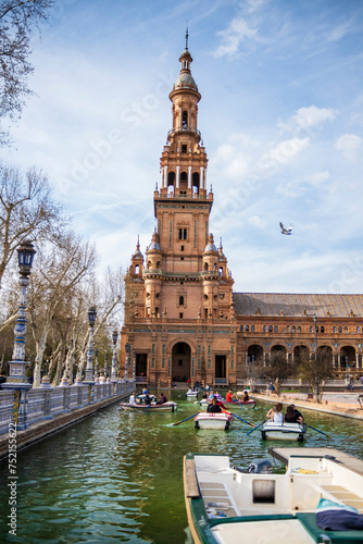 Beautiful view of Plaza de Espana in Seville, Spain