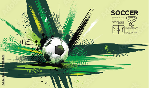 Soccer Template design , Football banner, Sport layout design, Sketch, Drawing, vector , abstract background