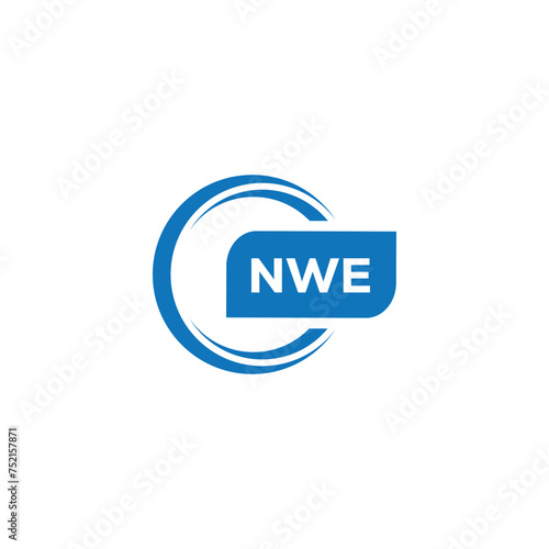 modern minimalist NWE monogram initial letters logo design