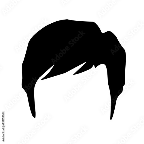 men's and women's hair black vector models