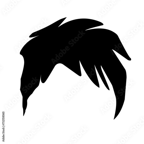 men's and women's hair black vector models