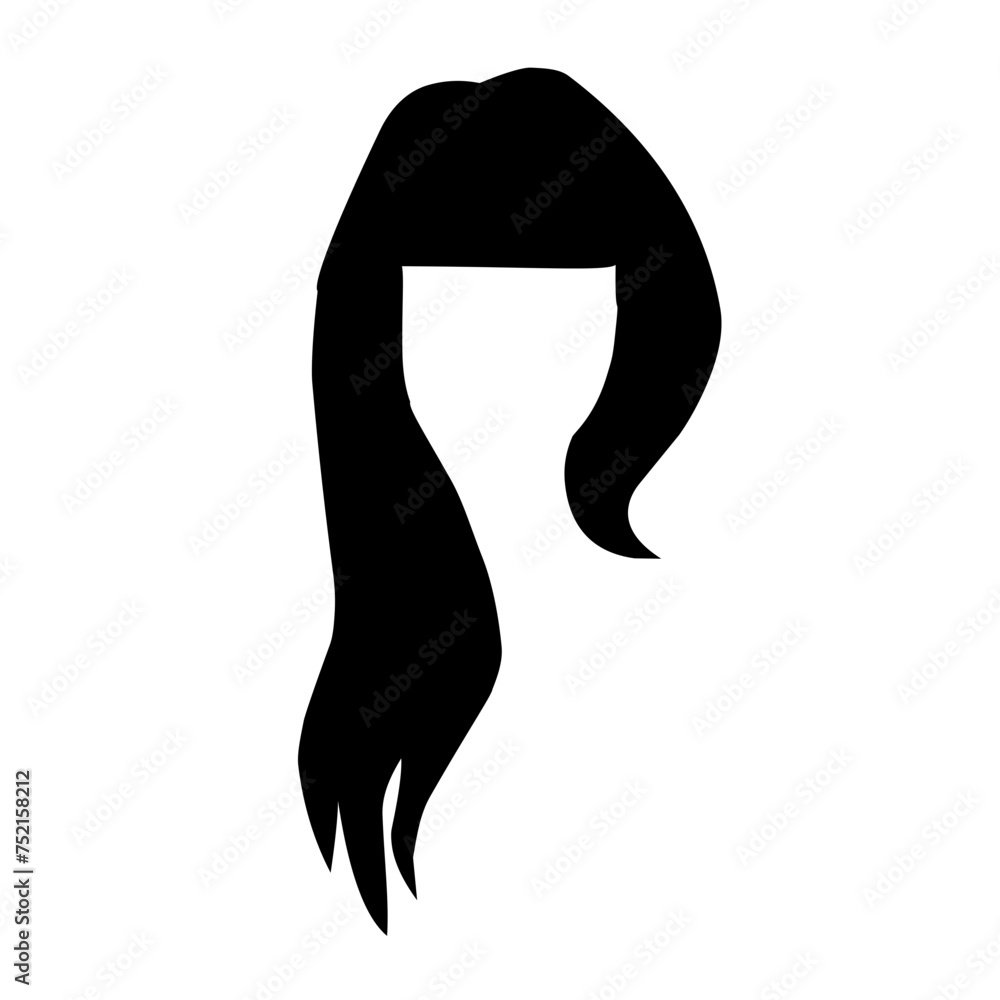 men's and women's hair black vector models men's and women's hair black vector models