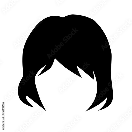 men's and women's hair black vector models