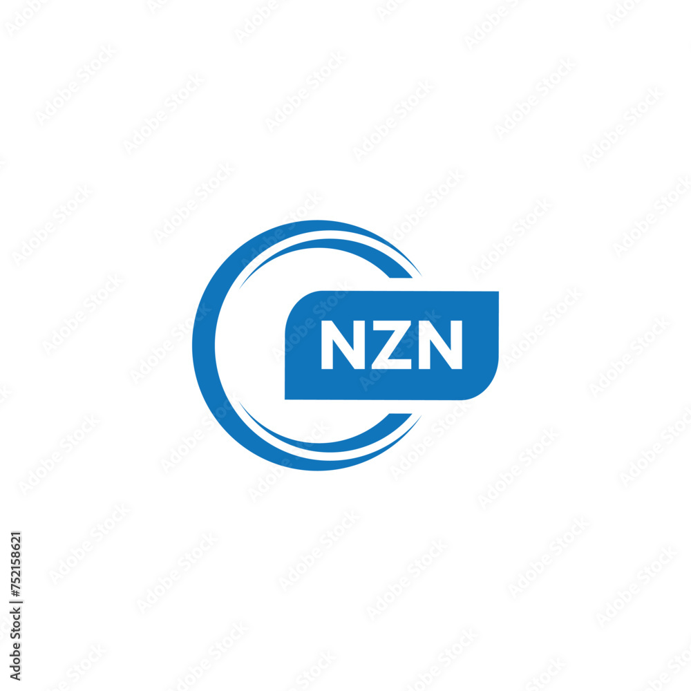 modern minimalist NZN monogram initial letters logo design