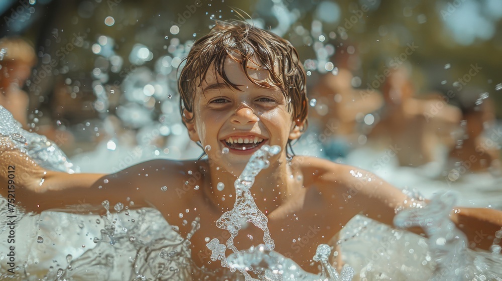 Obraz premium child playing in the water