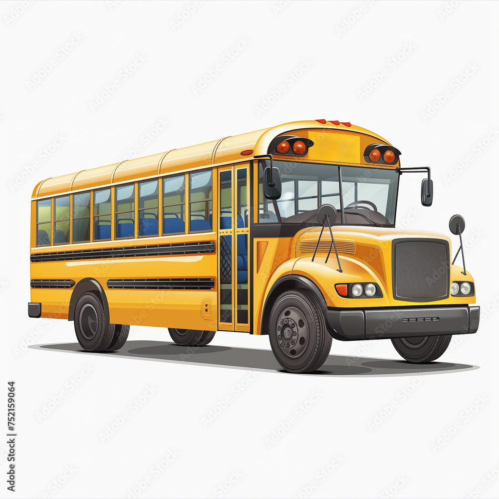 Yellow School Bus Vector Illustration