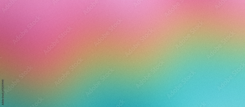 Teal, pink and yellow grainy gradient background, blurred color noise texture, banner design
