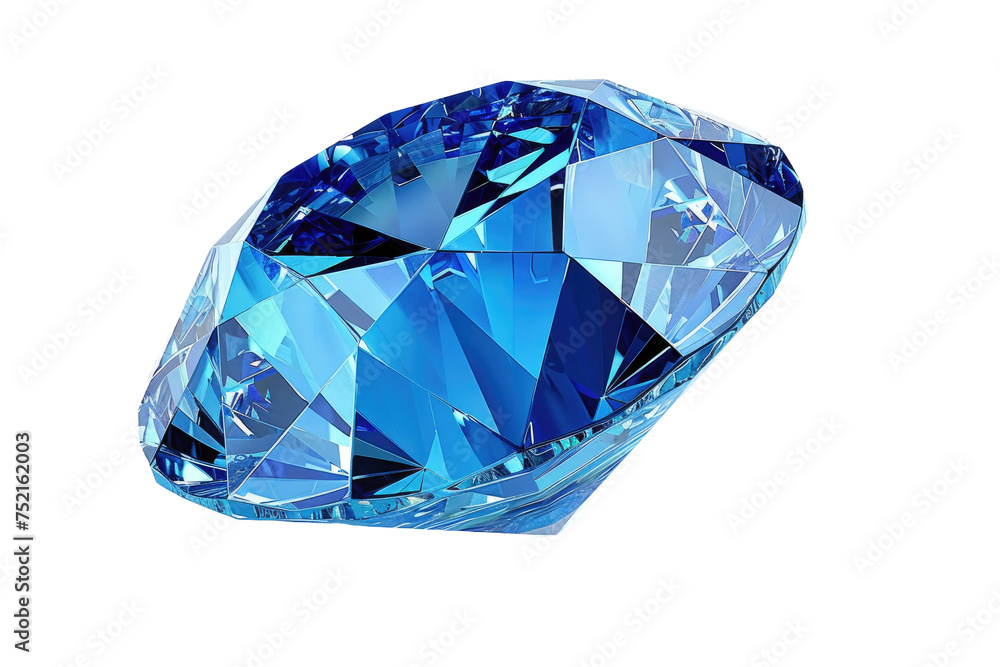 Masterpiece Blue Diamond Isolated On Transparent Background