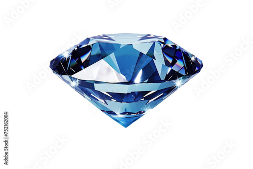 Blue Diamond Isolated On Transparent Background