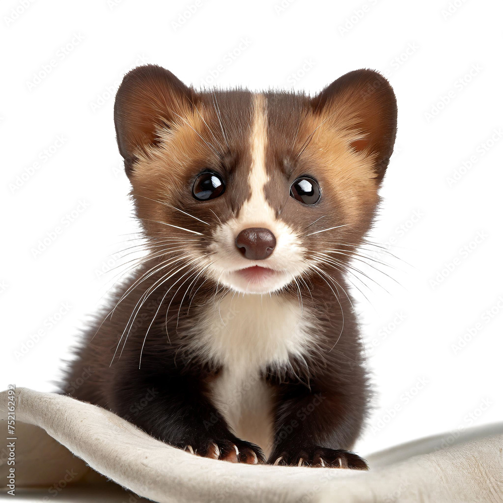 Baby marten isolated on white background, cutout Baby marten isolated on white background, cutout