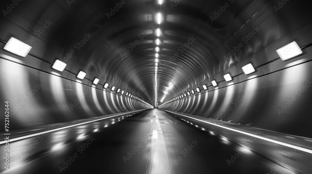 Abstract Black and White Tunnel with Motion Blur Abstract Black and White Tunnel with Motion Blur