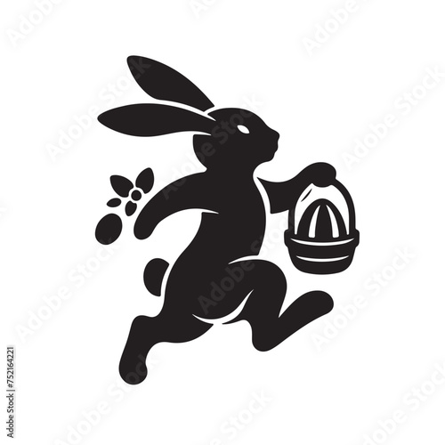 Joyful Easter Bunny Silhouette