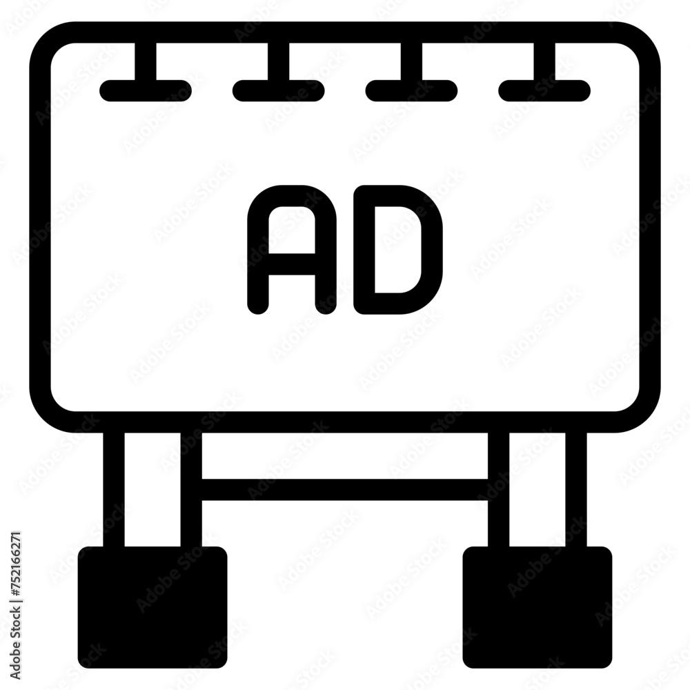Billboard vector icon. Advertising display road board vector symbol. Unipole signboard banner sign. Street ad poster billboard vector icon Billboard vector icon. Advertising display road board vector symbol. Unipole signboard banner sign. Street ad poster billboard vector icon