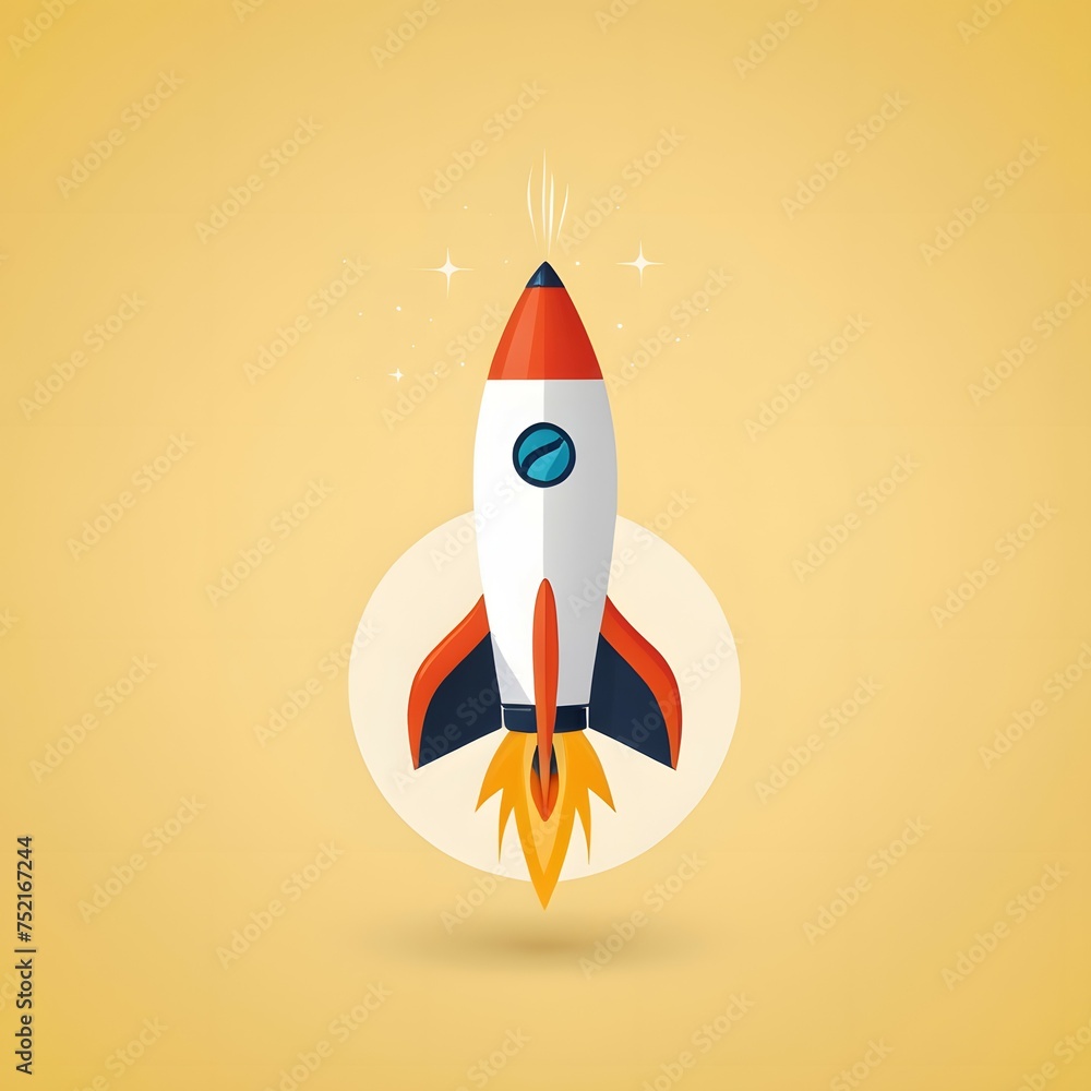 Rocket on a yellow background Rocket on a yellow background