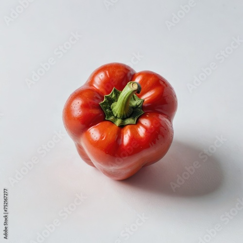 red bell pepper on white