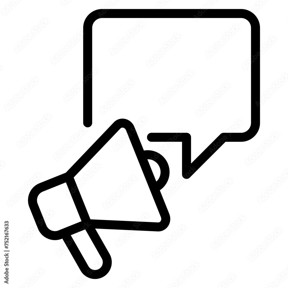 megaphone with chat bubble icon megaphone with chat bubble icon