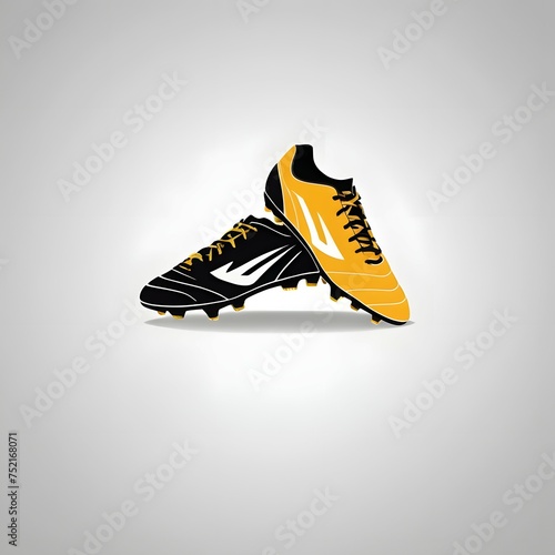 Flat logo of a pair of soccer cleats on a white background photo