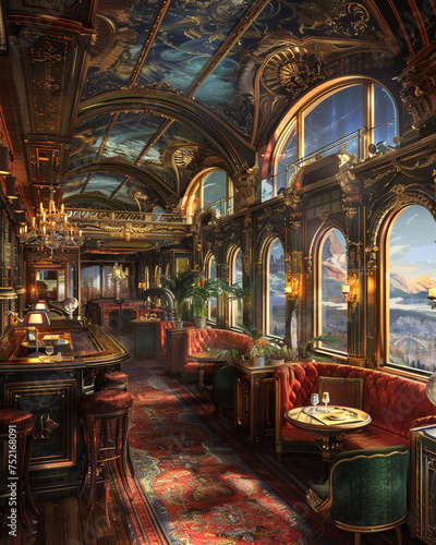 Luxurious Classical Rococo Style Train Interior Design