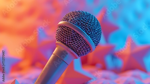 Microphone in Front of a Starry Sky, To provide a visually appealing and relevant image for use in music, audio, recording, and studio related