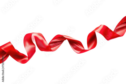 The Beauty of a Red Ribbon Isolated On Transparent Background