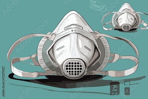 Medical surgical n95 mask vector art illustration paint. Generative AI