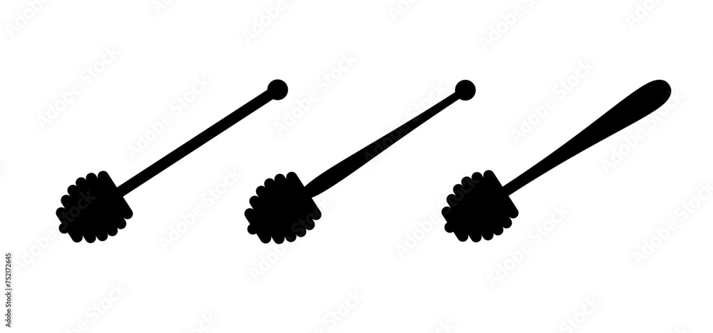 Wooden honey stick, honey dipper. Healthy food and diet concept. Honey spoon logo or icon. Of the beehive, honeycomb. Wooden honey stick, honey dipper. Healthy food and diet concept. Honey spoon logo or icon. Of the beehive, honeycomb.