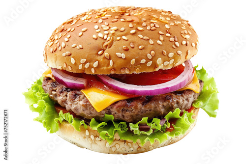 Celebrating the Fresh Tasty Burger Isolated On Transparent Background