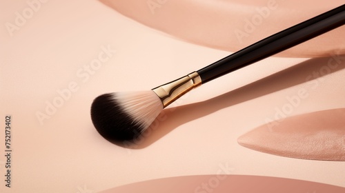 Image of makeup brush on a neutral background.