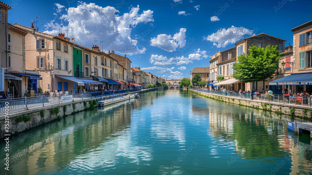 The Canal du Rhone a Sete a canal in southern France