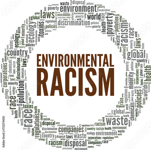 Environmental Racism word cloud conceptual design isolated on white background.