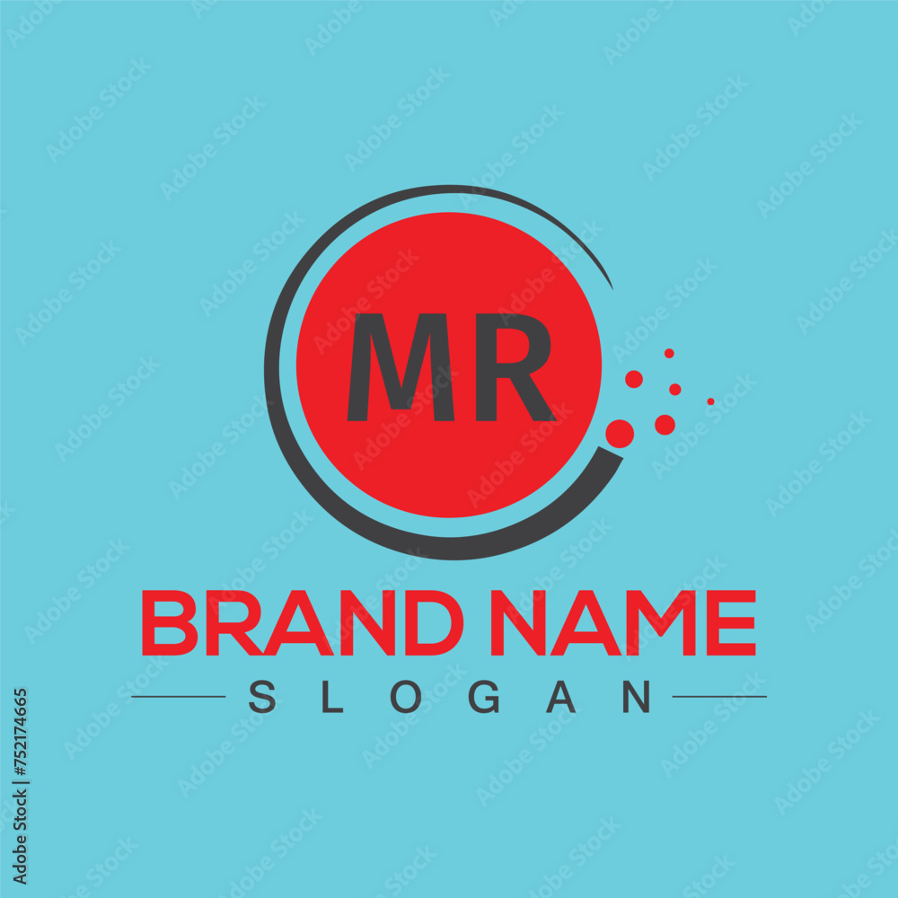 Obraz premium Handwritten MR letters logo design with vector