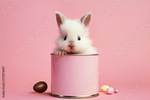 Petit lapin assis dans une boîte © ✿🌸 Mykmicky 🌸✿