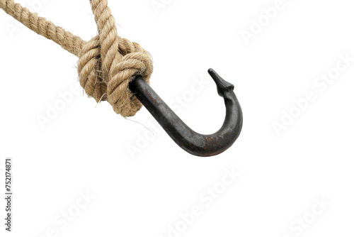 Hook and Rope Arrangement Isolated On Transparent Background