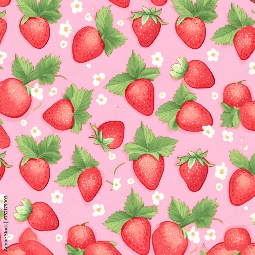 Strawberry Falling on pink background pattern, illustration. Fresh strawberry berry flying, creative minimal. Grocery product advertising, menu or package. Strawberry Falling on pink background pattern, illustration. Fresh strawberry berry flying, creative minimal. Grocery product advertising, menu or package.