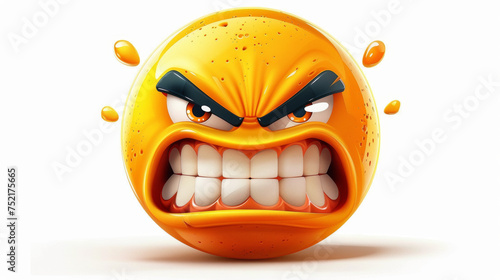 angry on white background photo